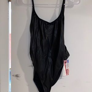 Leather bathing suit one piece size medium